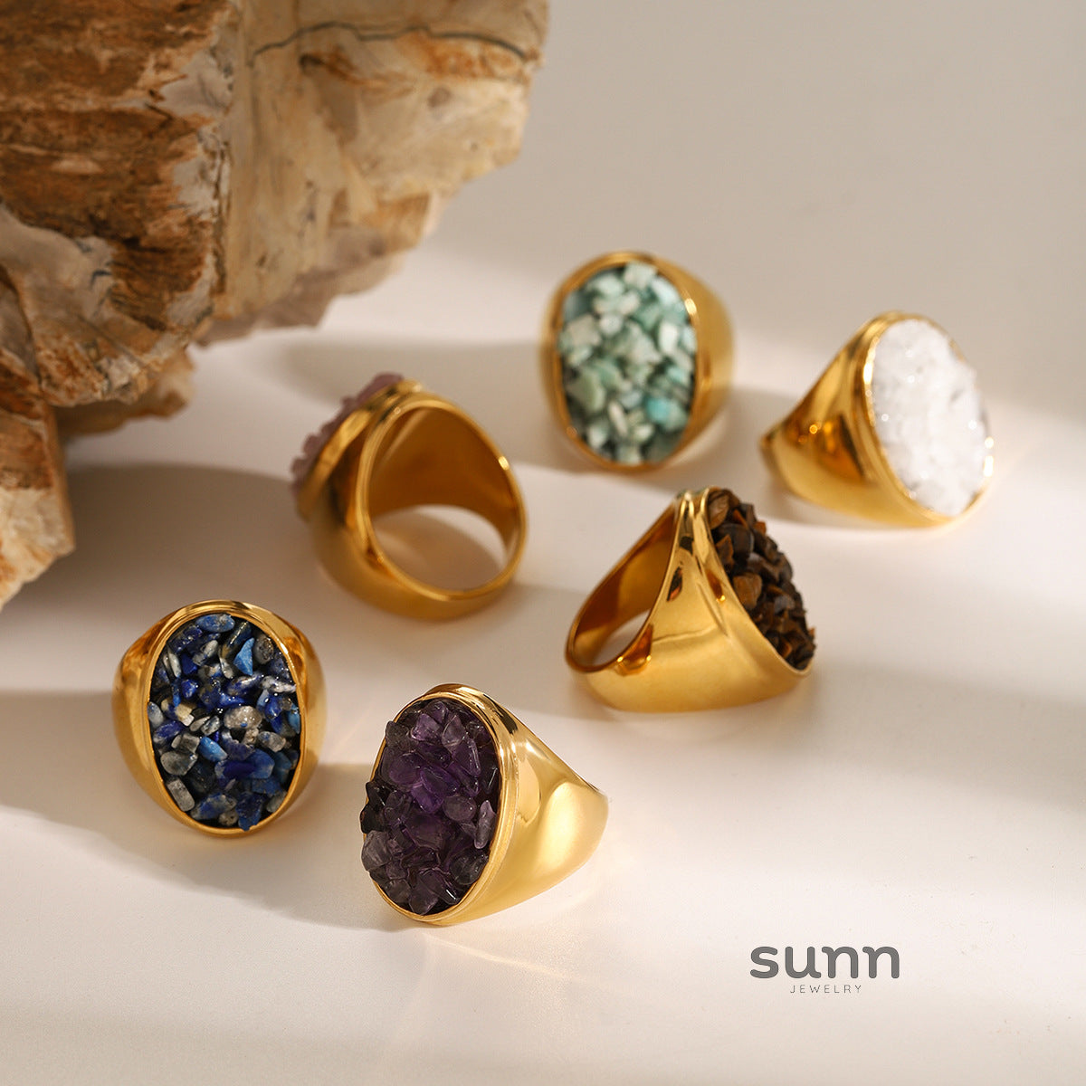 Khaliya Chunky Natural Ring [WGLFNO70]