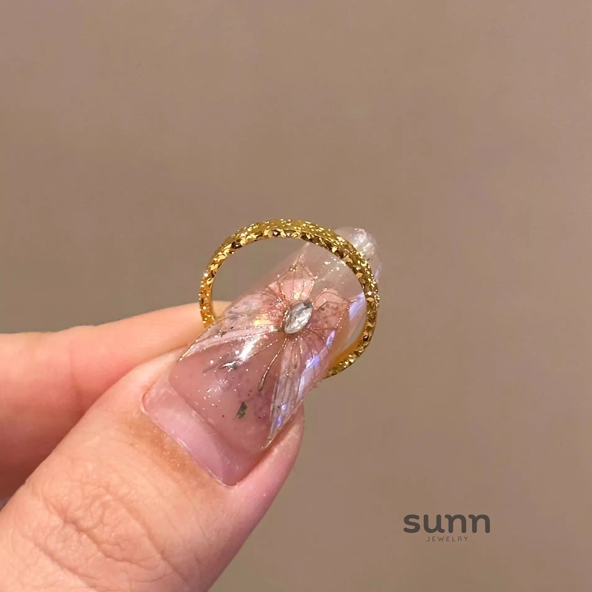 Khaliyah Luxe Faceted Gold Ring
