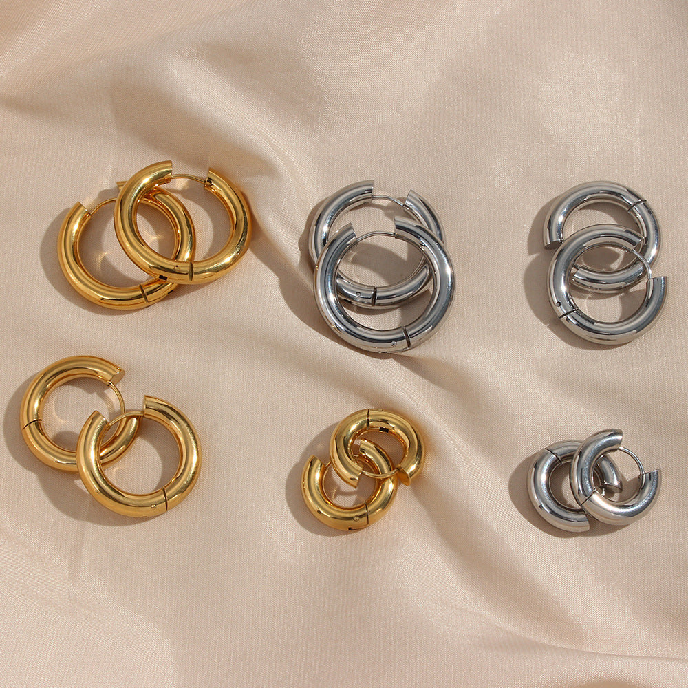 Khaliyah Thick Hoop Earrings [B9GGBDOQ]