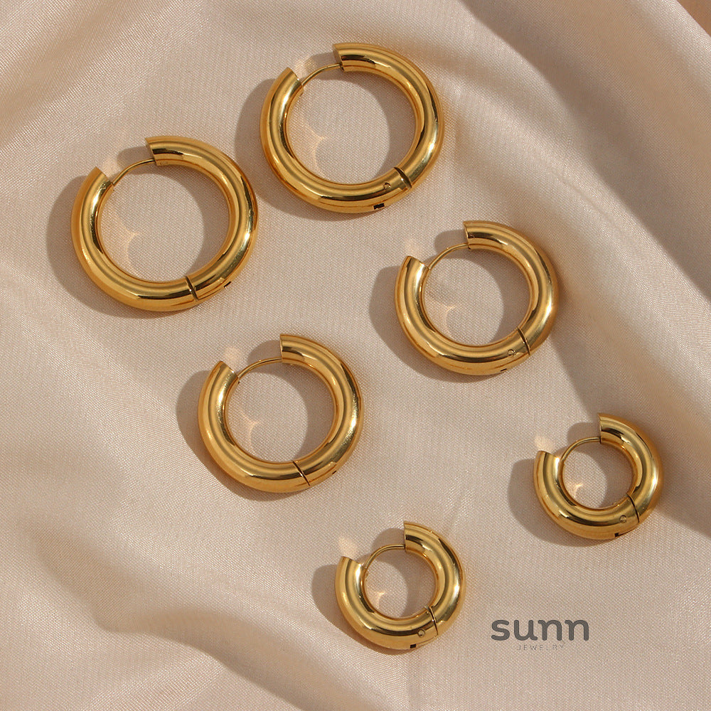 Khaliyah Thick Hoop Earrings [095R3MUX]