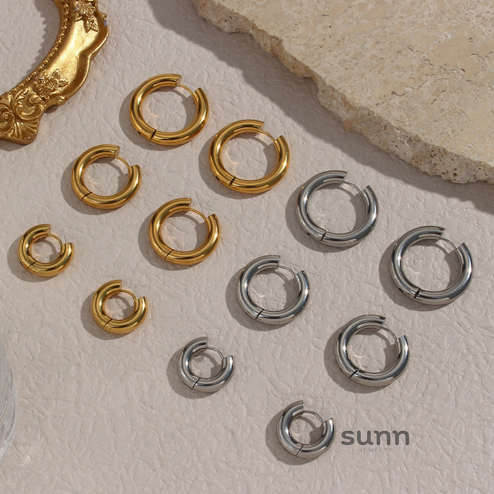 Khaliyah Thick Hoop Earrings [W47YISIK]