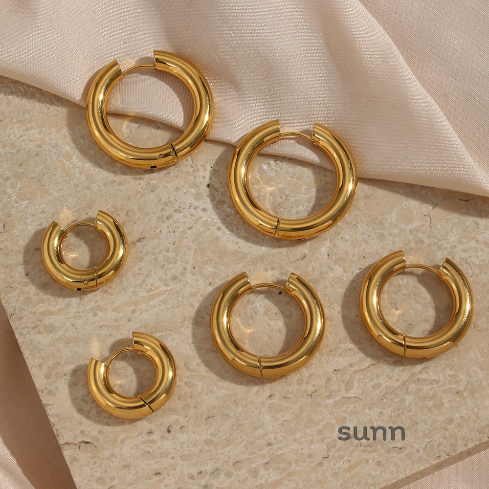 Khaliyah Thick Hoop Earrings [QHV43YCU]