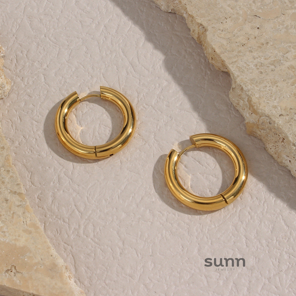 Khaliyah Thick Hoop Earrings [G1ANRKEU]