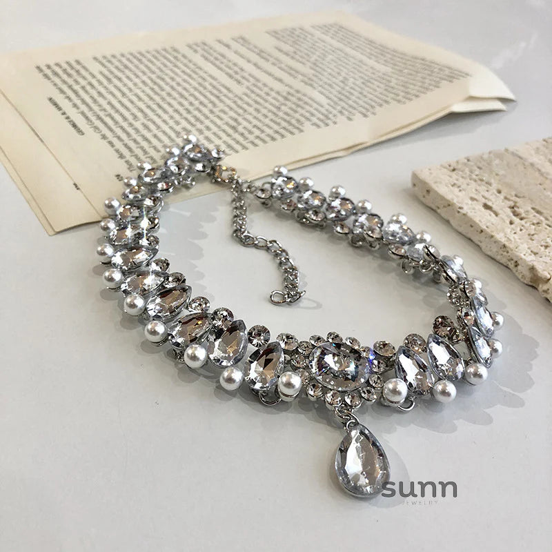 Khloe Embellished Pearl Choker
