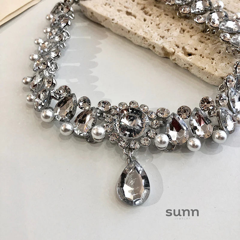Khloe Embellished Pearl Choker