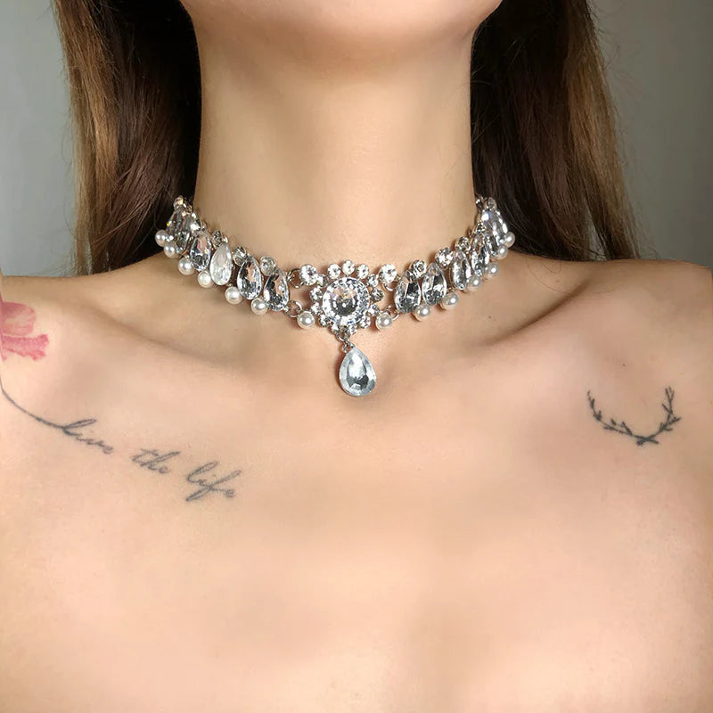 Khloe Embellished Pearl Choker