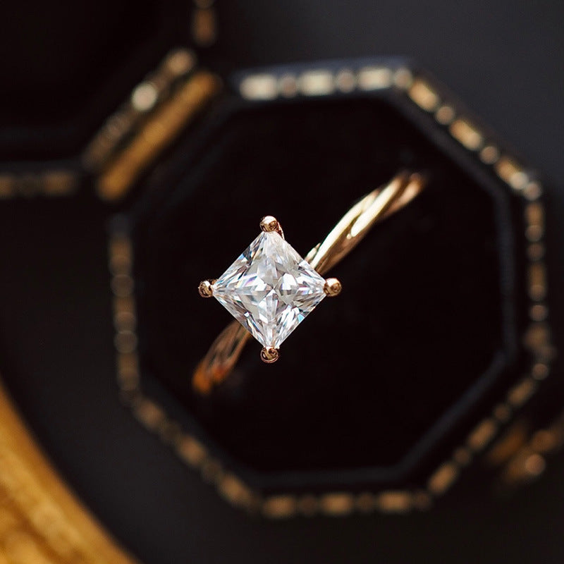 Khloie Rattan Square Ring [B5E94F7A]
