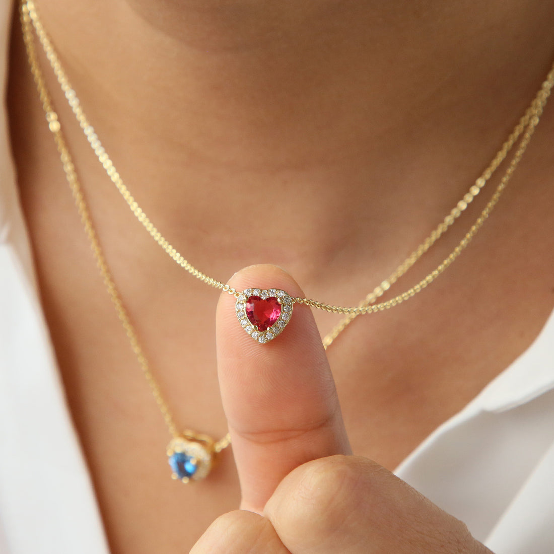 Khylie Heart Birthstone Necklace [6IA47EEB]