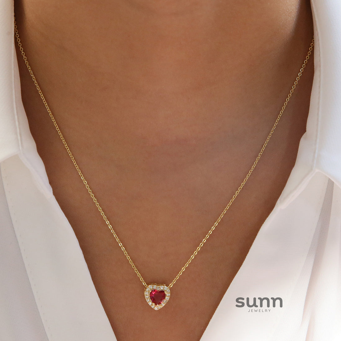 Khylie Heart Birthstone Necklace [6IA47EEB]