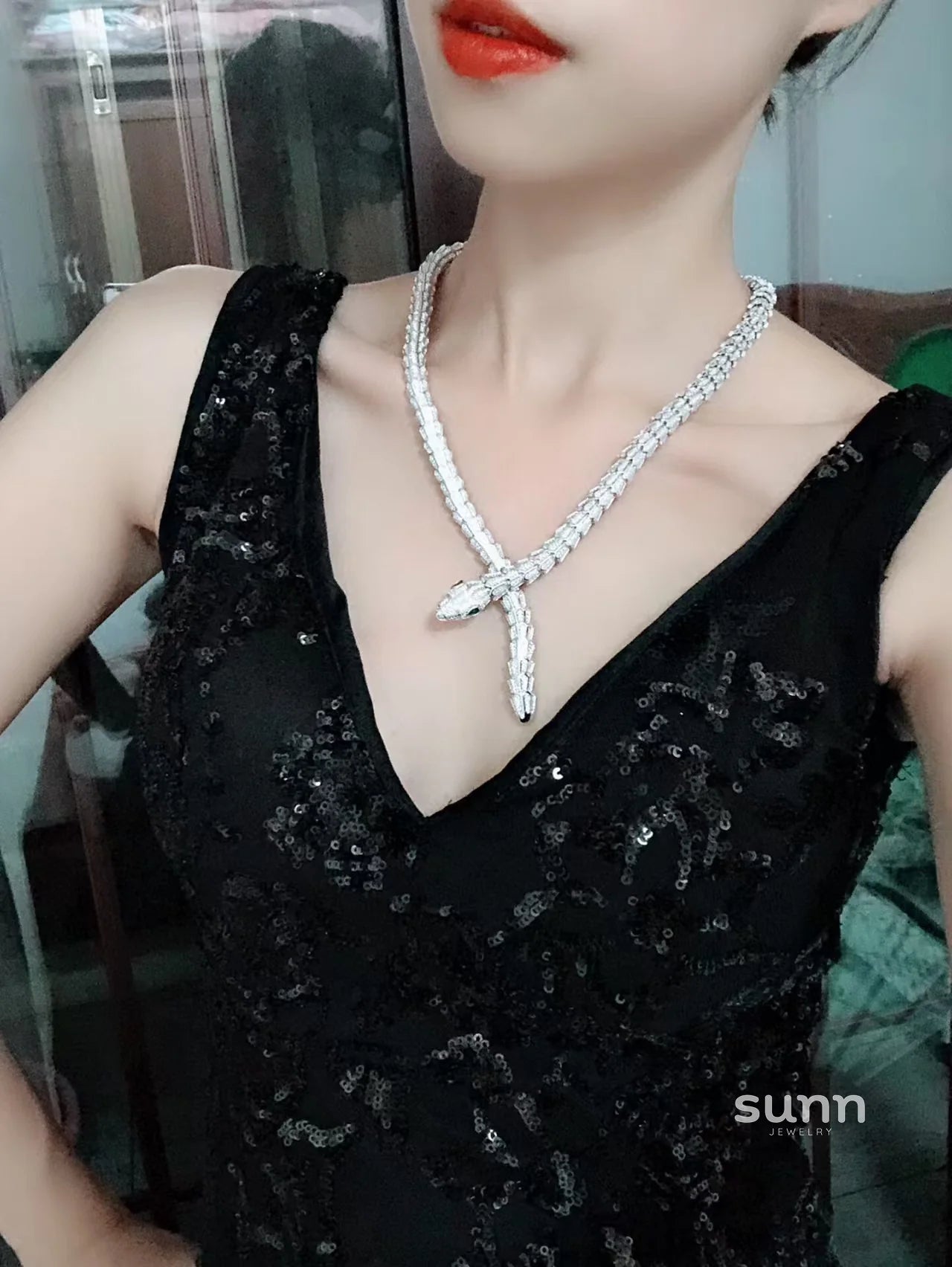 Kiera Serpent Diamond Necklace