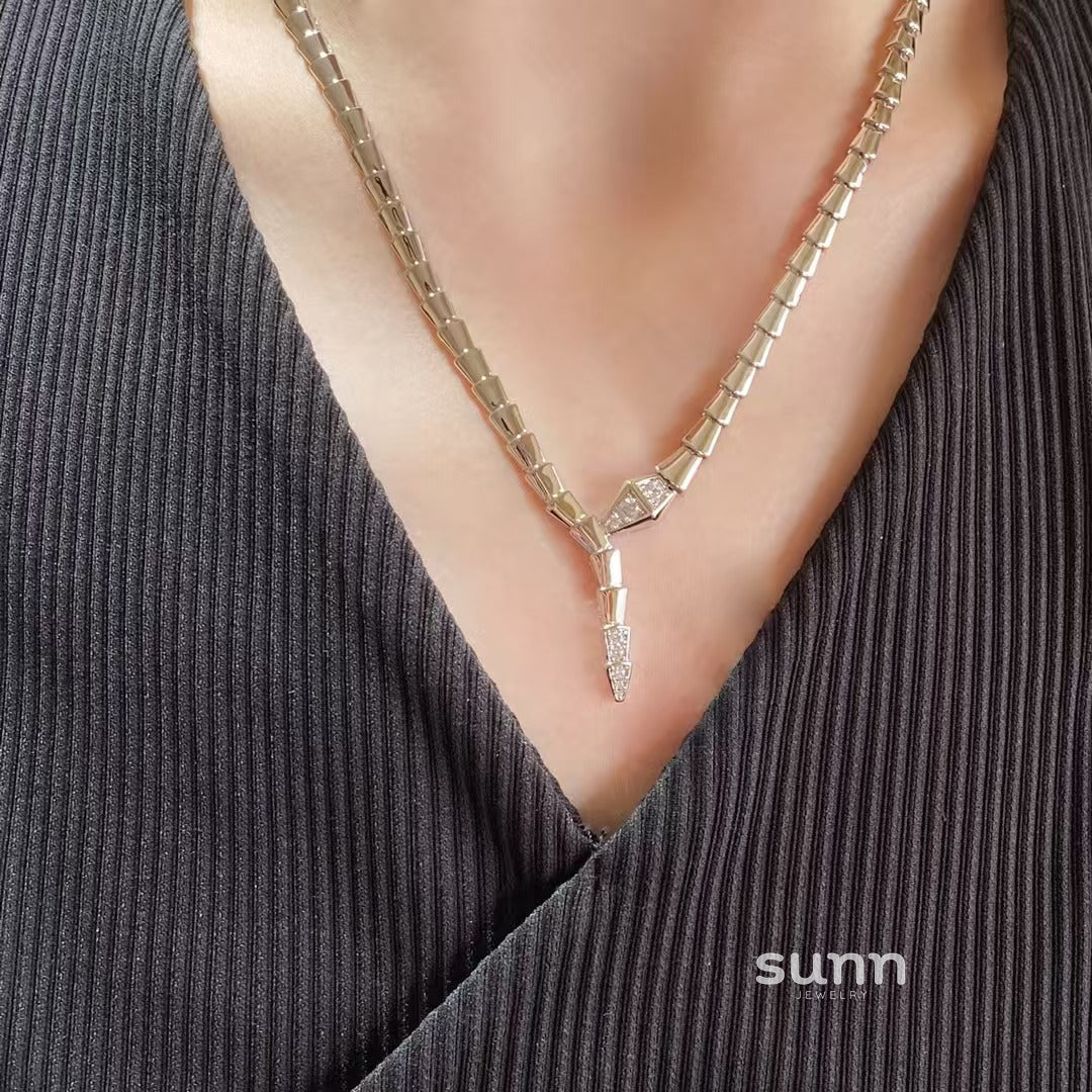 Kiera Serpent Diamond Necklace
