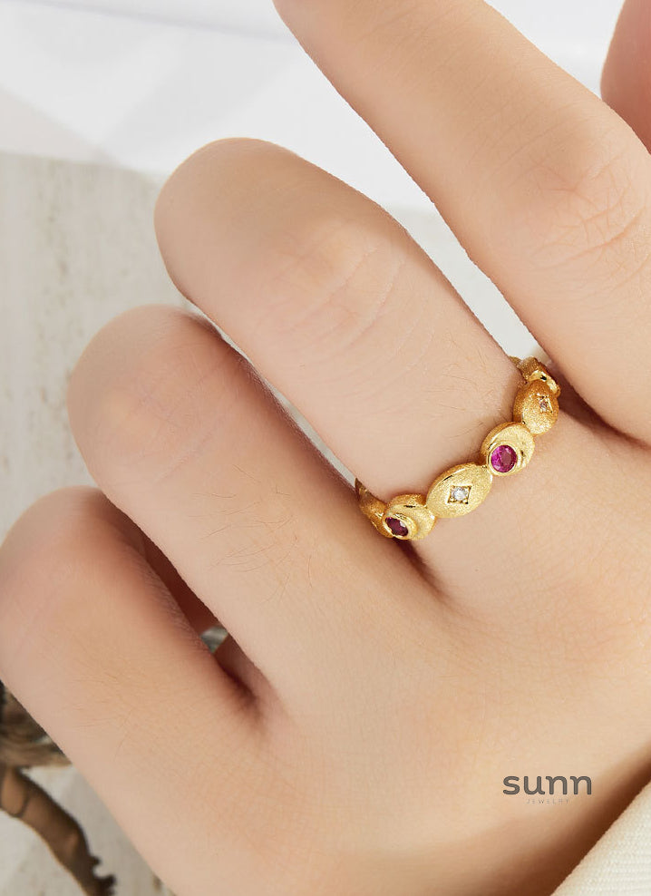 Kierstyn Zircon Chain Adjustable Ring [FJK5JQ7Z]