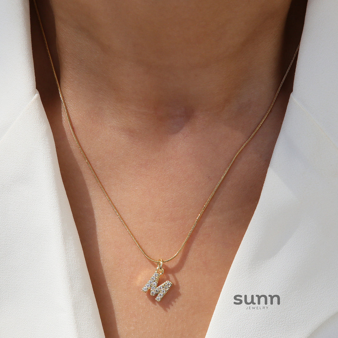 Killian Initial Zircon Necklace [X5DXRI01]