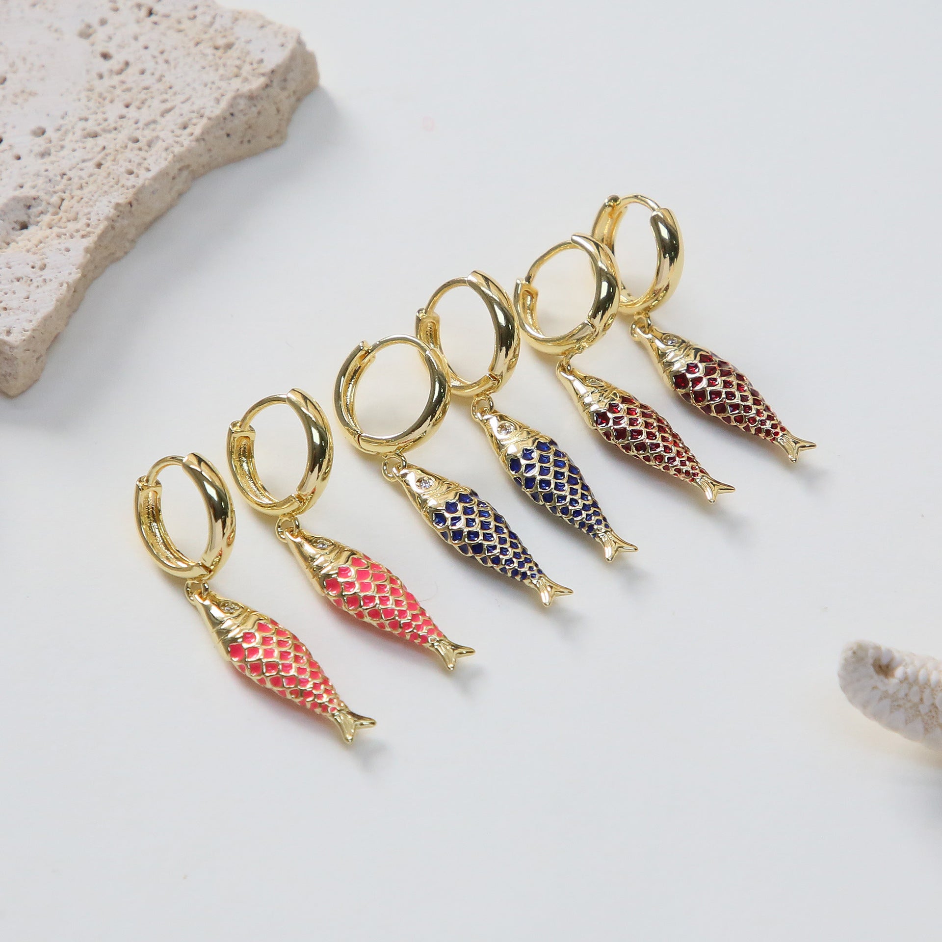 Kim Colorful Koi Earrings [T8ETWMP0]