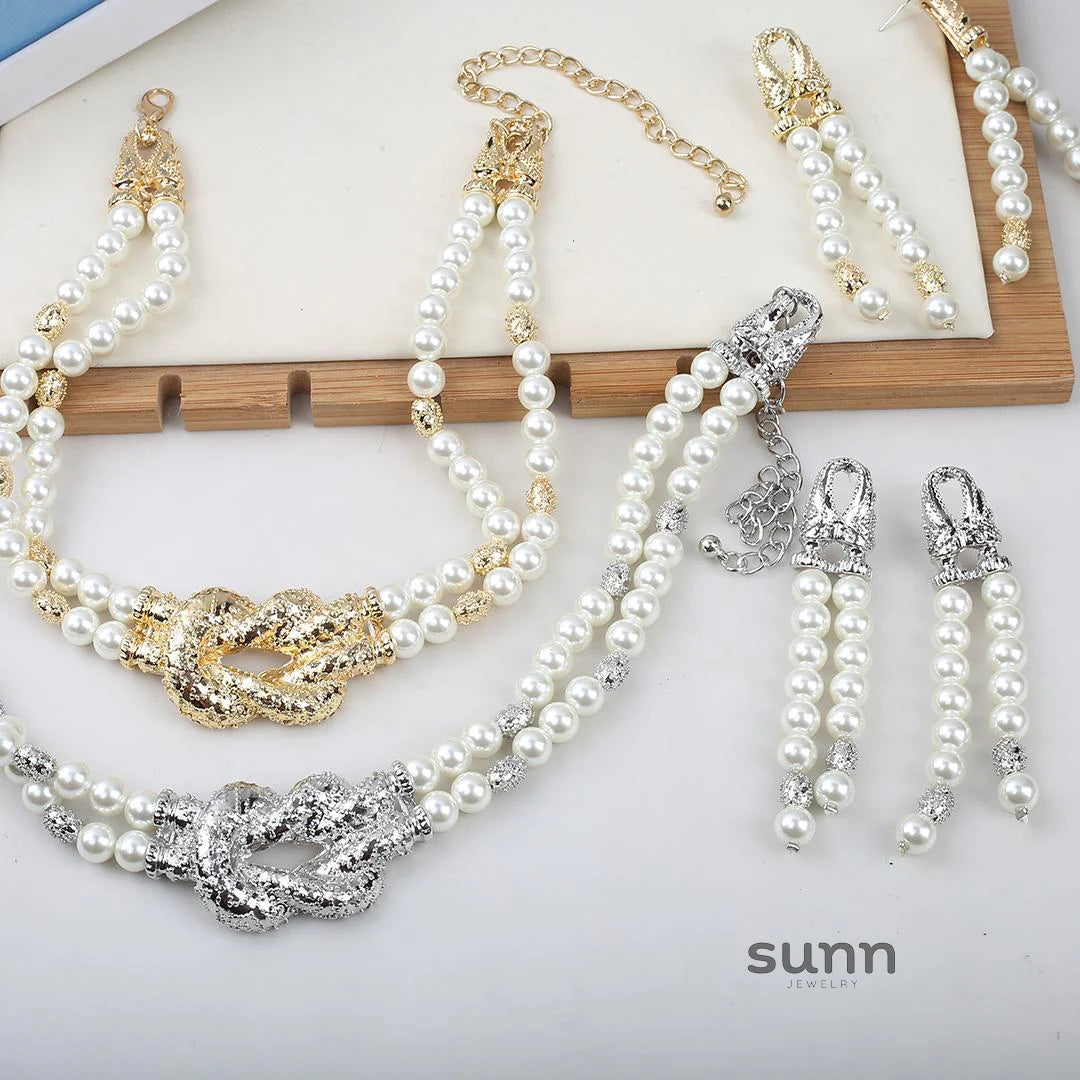 Kimberly Layered Pearl Knot Necklace