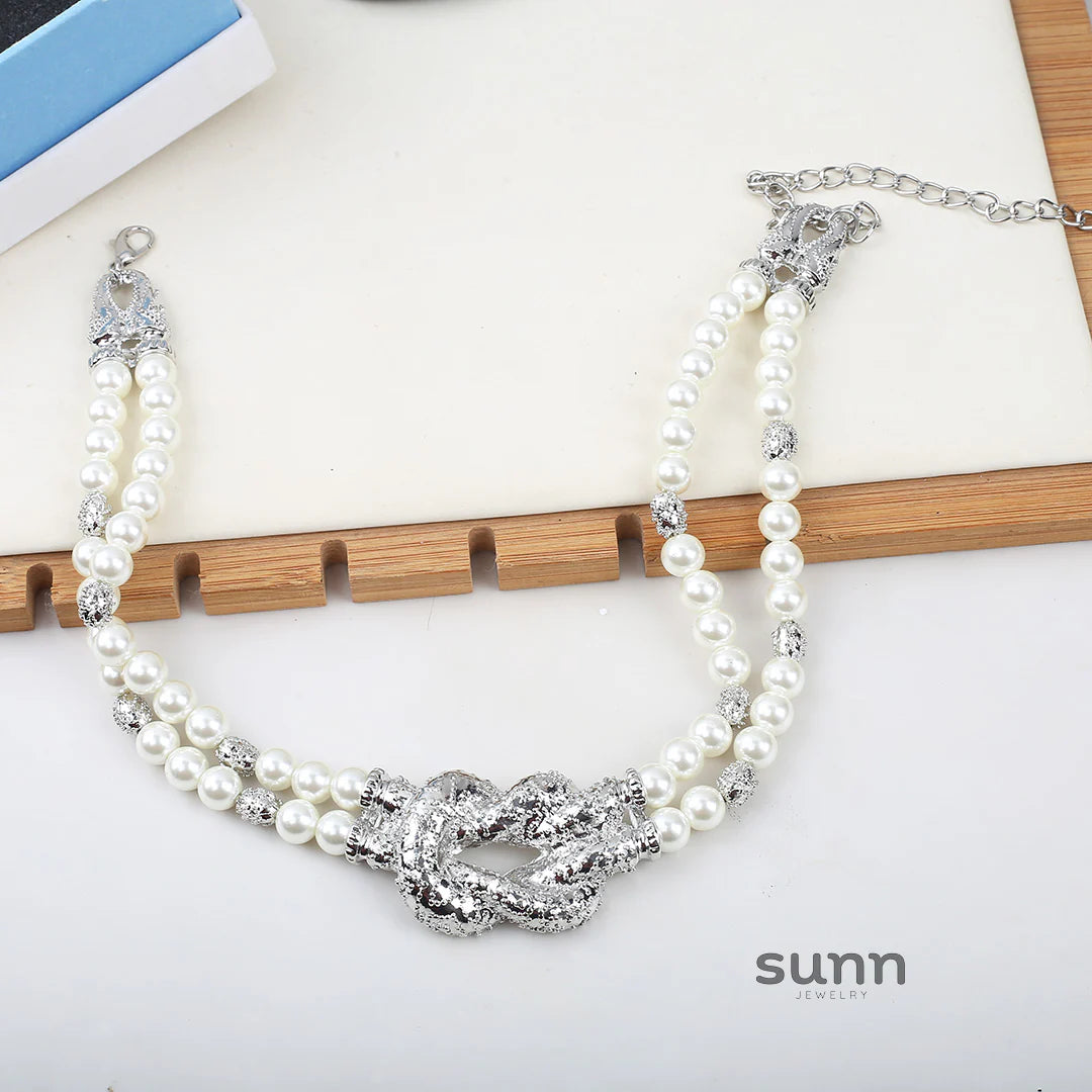 Kimberly Layered Pearl Knot Necklace