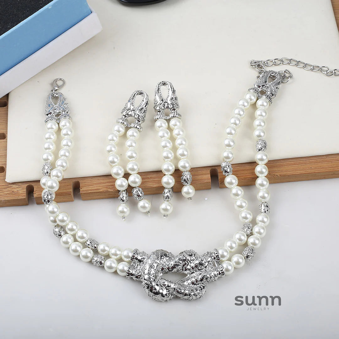 Kimberly Layered Pearl Knot Necklace