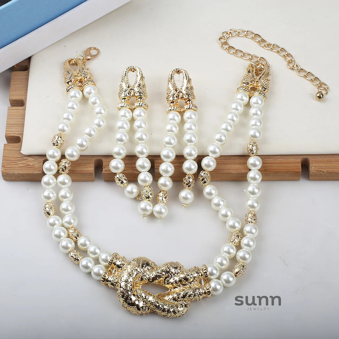 Kimberly Layered Pearl Knot Necklace