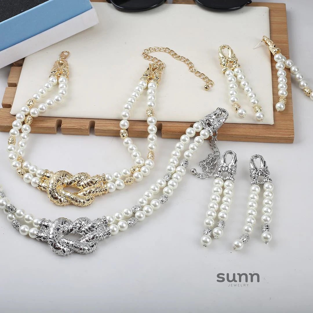 Kimberly Layered Pearl Knot Necklace