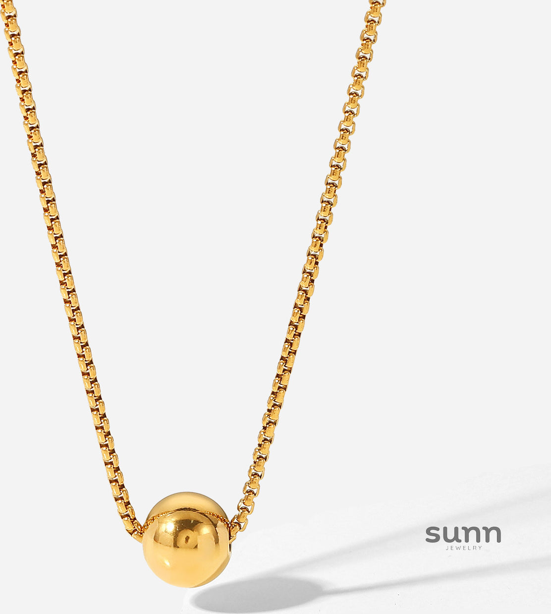 Kinley Gold Sphere Pendant Necklace [9KXLB0VU]