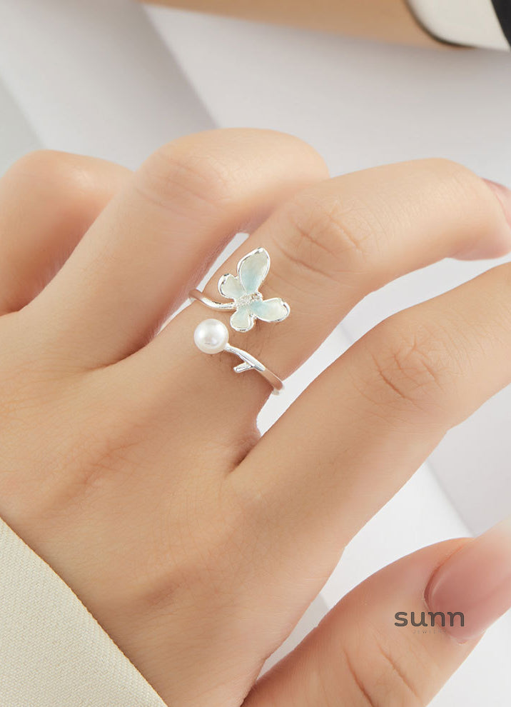 Kinslee Gradient Butterfly Open Ring [6UBCAMKM]