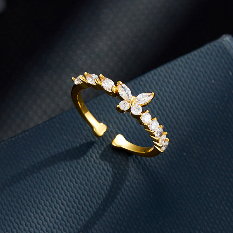 Kinsleigh Zircon Butterfly Ring [7THK0UYI]