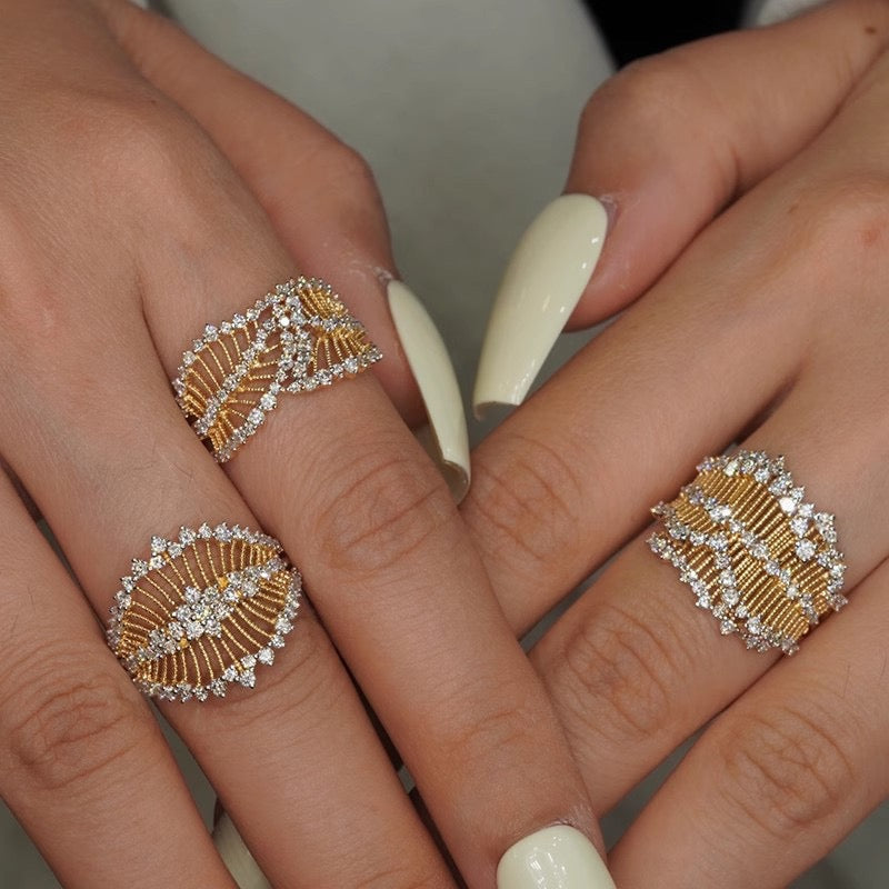 Kinsley Baroque Zircon Open Ring [PGVIQ6H9]