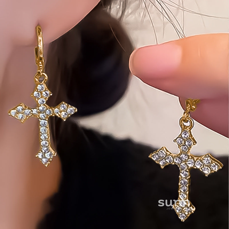 Kinzlee Dainty Cross Earrings [O7XJX9CU]