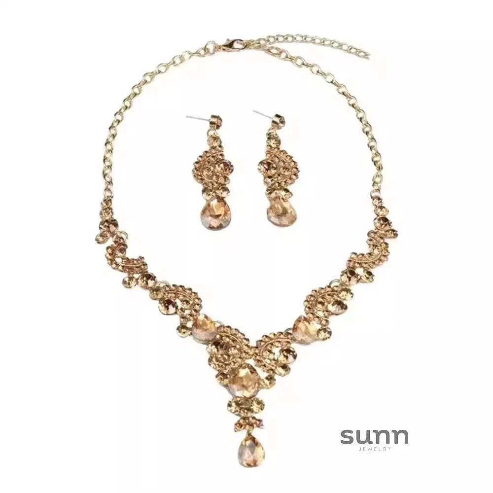 Klaire Champagne Butterfly Necklace Set