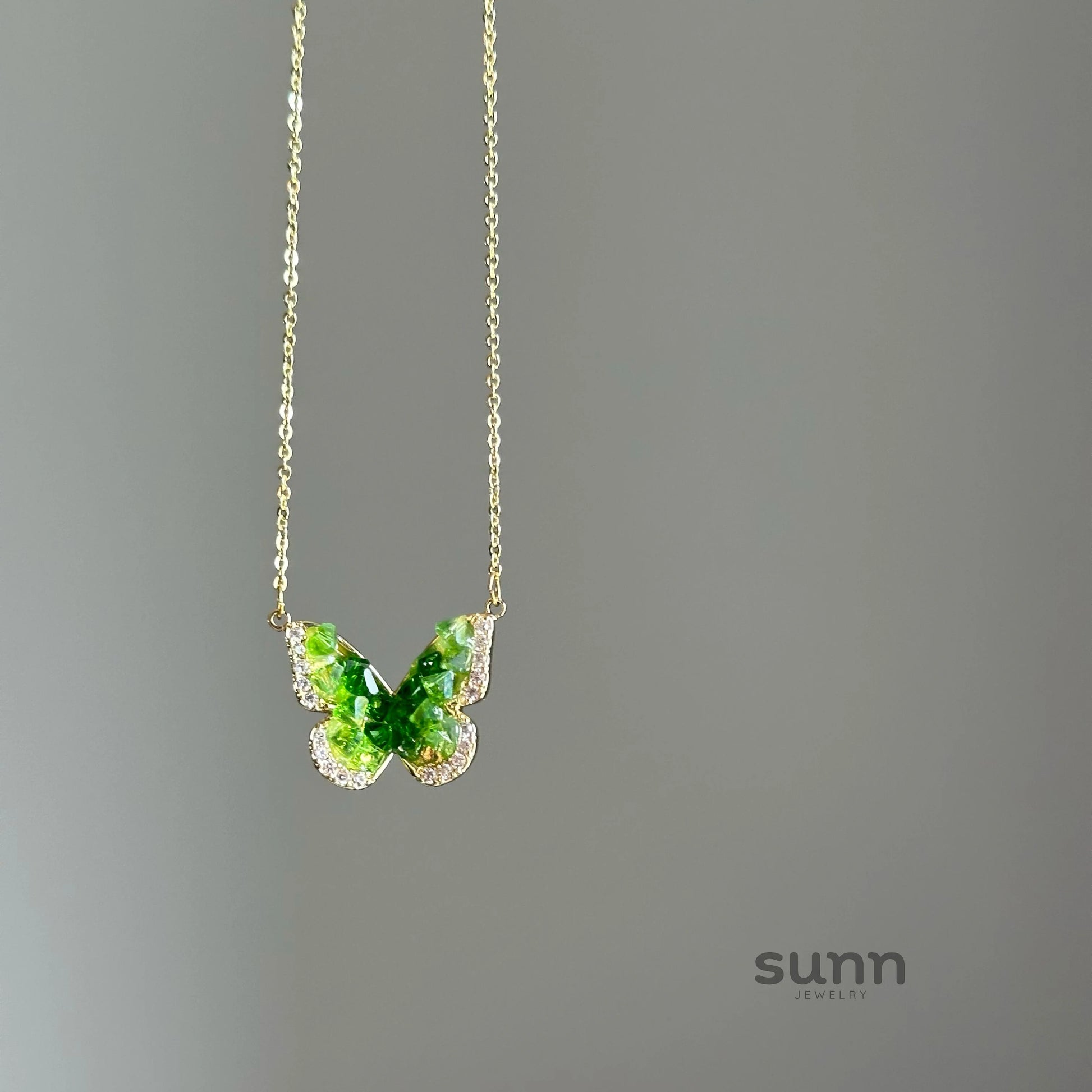 Klarissa Emerald Butterfly Necklace