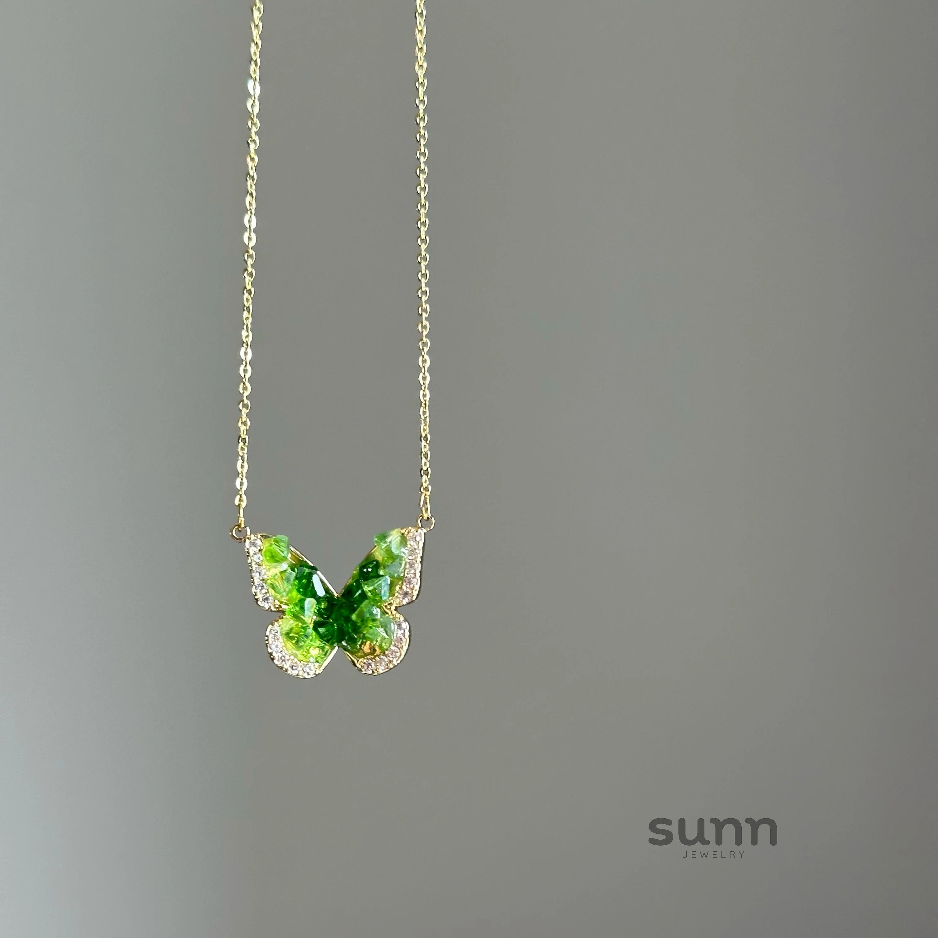 Klarissa Emerald Butterfly Necklace
