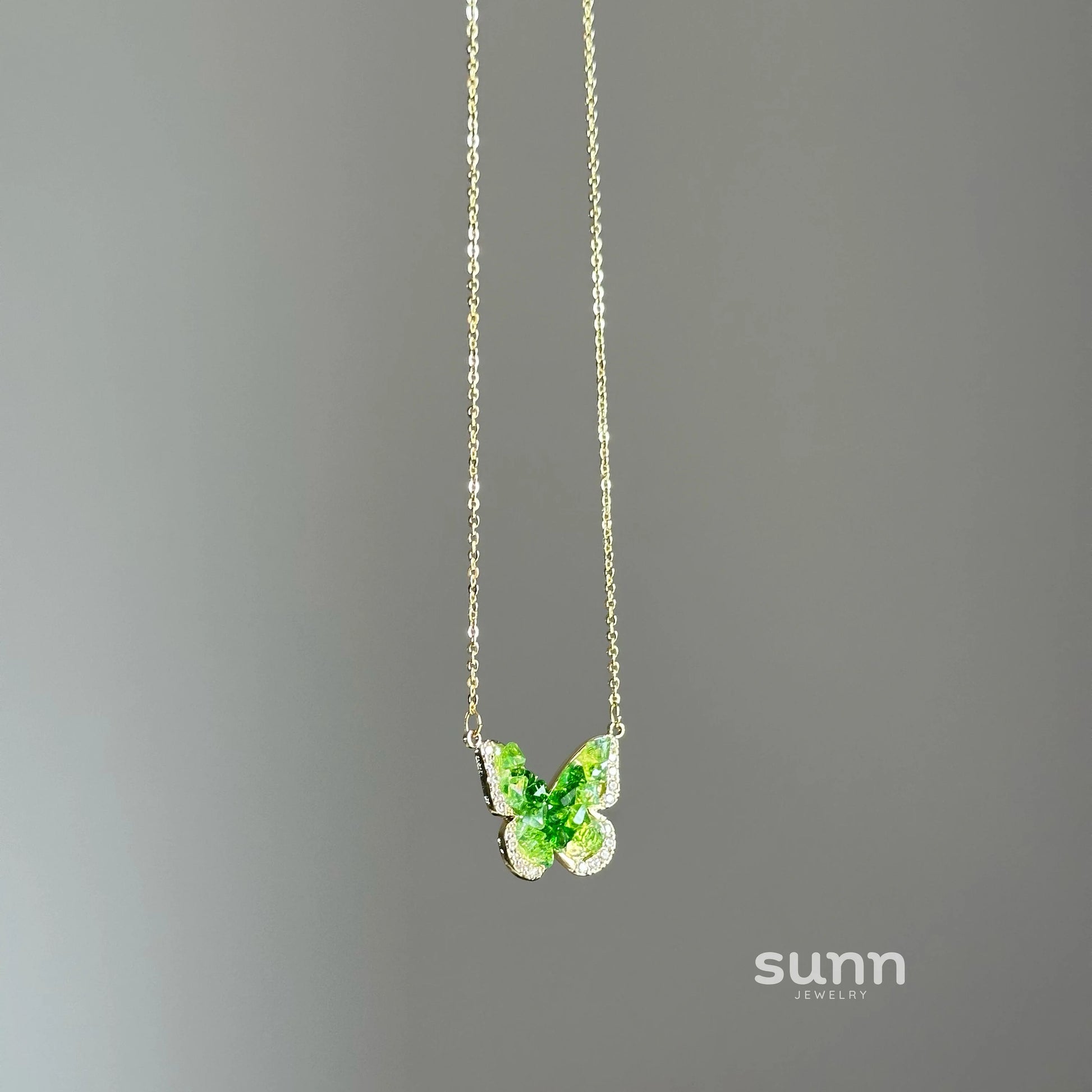 Klarissa Emerald Butterfly Necklace