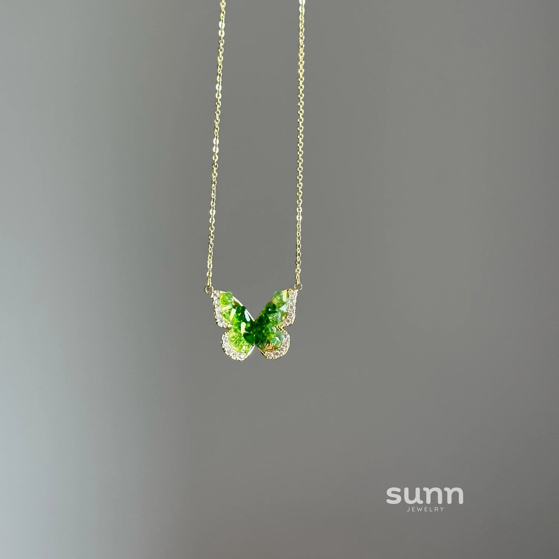Klarissa Emerald Butterfly Necklace