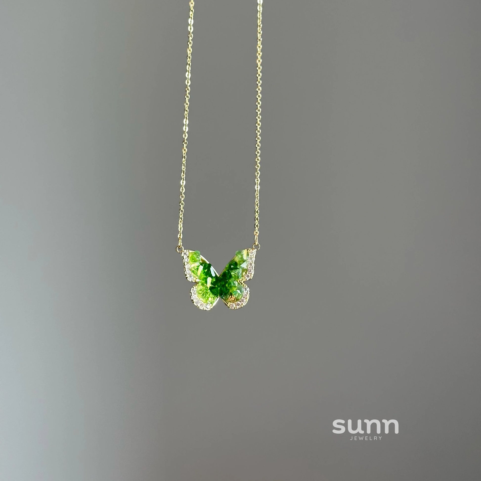 Klarissa Emerald Butterfly Necklace