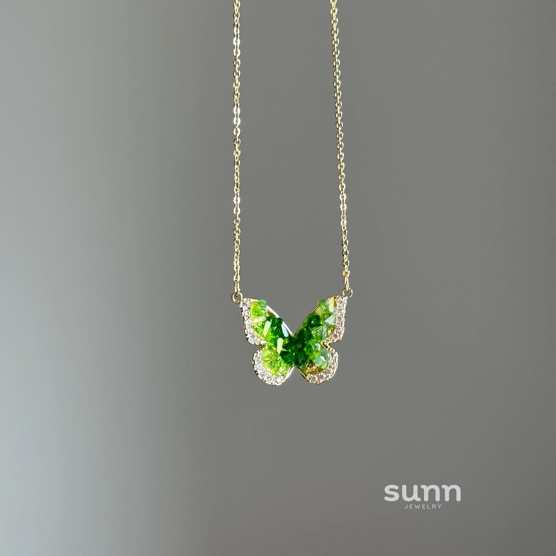 Klarissa Emerald Butterfly Necklace