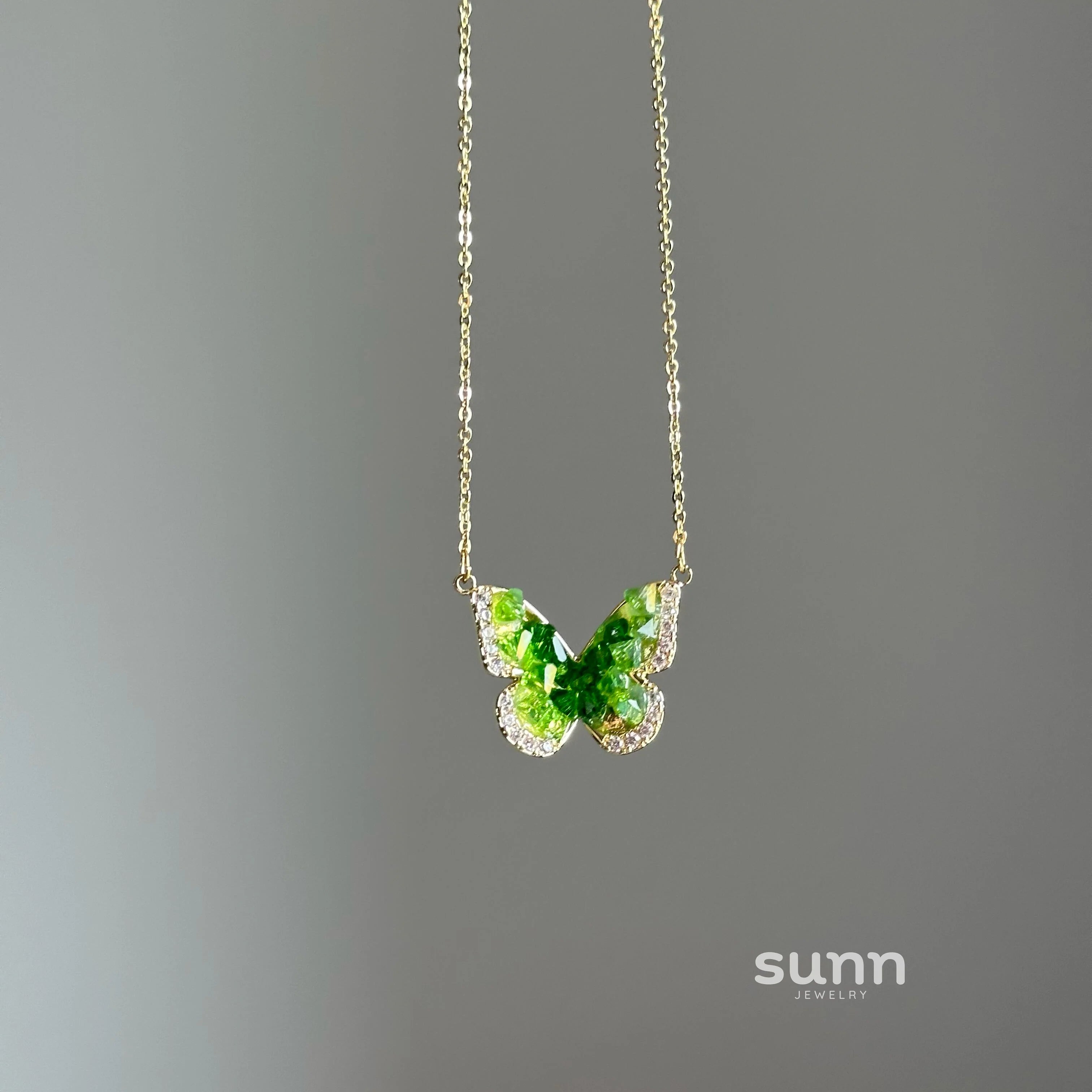 Klarissa Emerald Butterfly Necklace