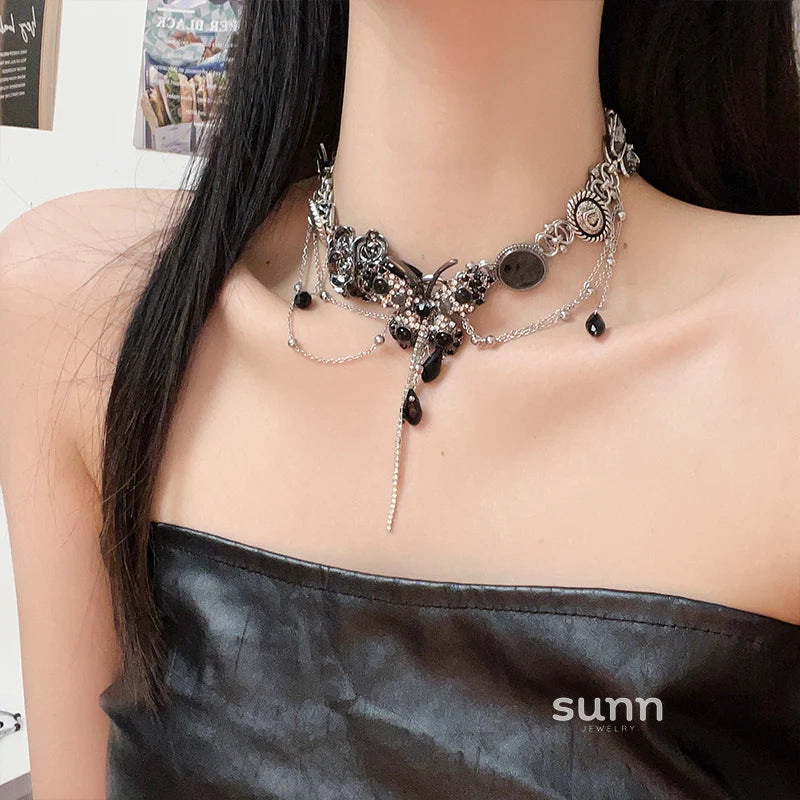 Klaudia Butterfly Crystal Choker