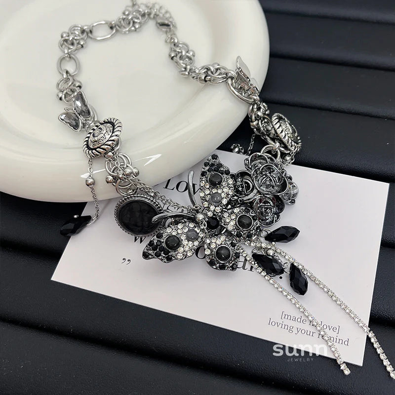 Klaudia Butterfly Crystal Choker