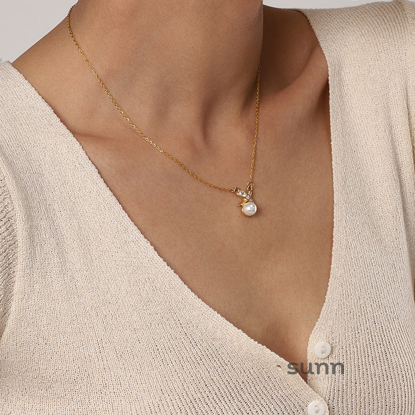 Kolbi Layered Pearl Cross Necklace [BRRX461L]