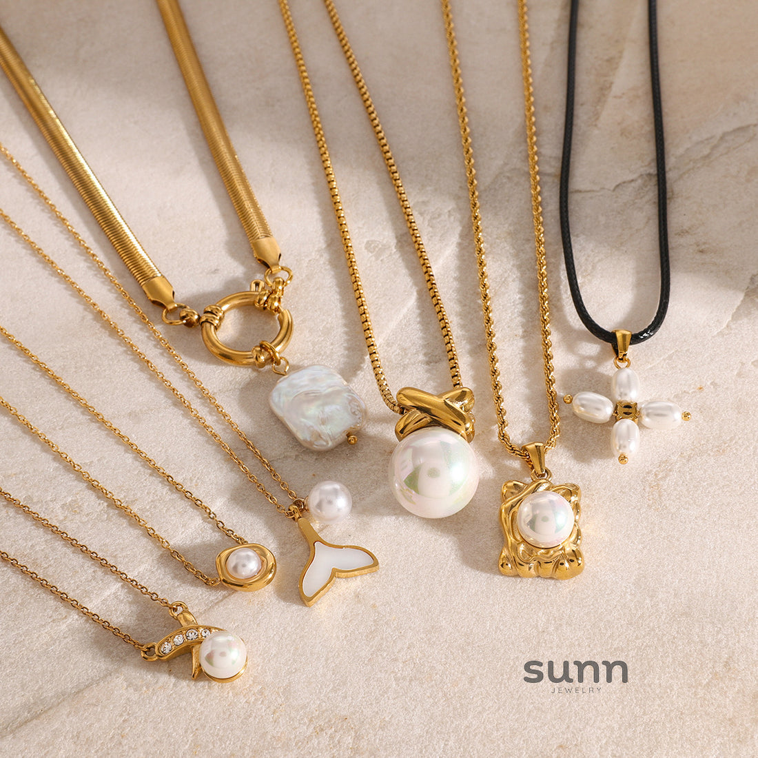 Kolbi Layered Pearl Cross Necklace [QG4Z77NF]