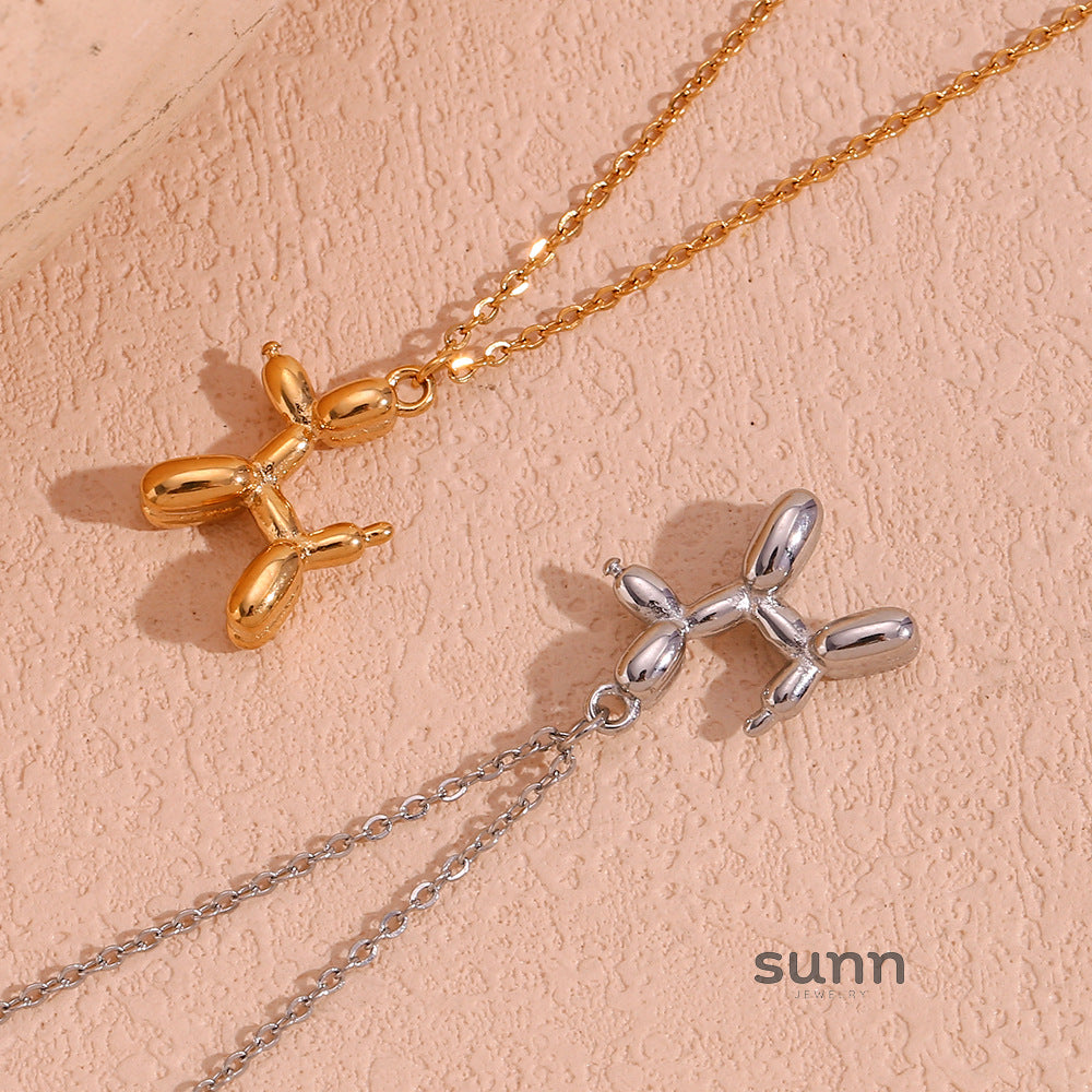 Kolbie Gold Puppy Necklace [QPM040GB]