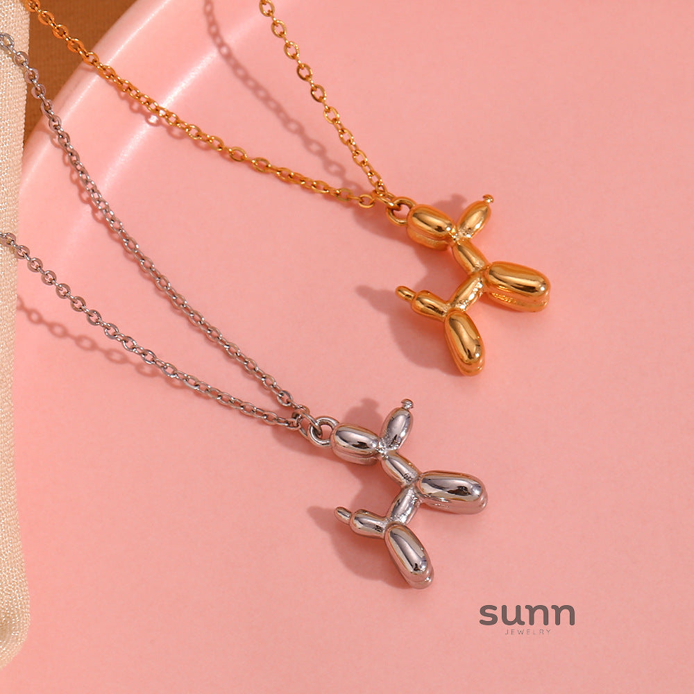 Kolbie Gold Puppy Necklace [DBL5K478]