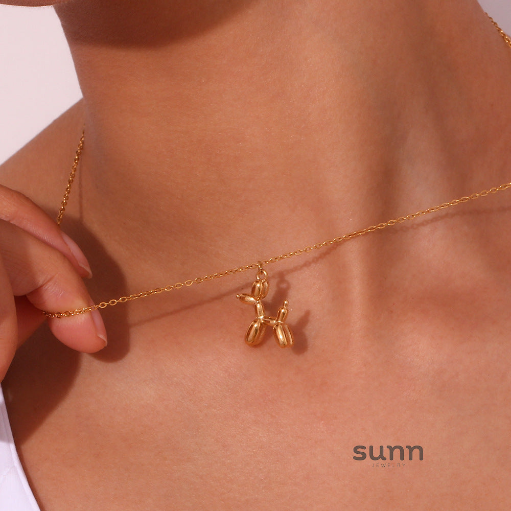 Kolbie Gold Puppy Necklace [CSO07BWC]