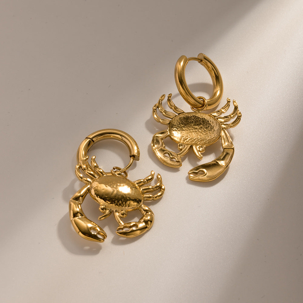 Kollins Crab Charm Hoop Earrings [VV4KC02A]