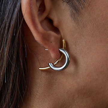 Kollins Double C Crystal Earrings [QN5H5GCA]