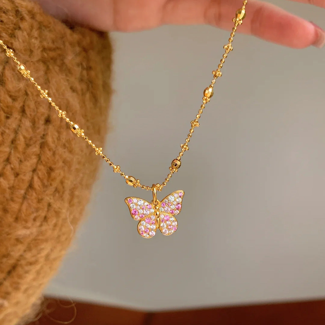 Kollyns Diamond Butterfly Pendant [L9BWIDUZ]