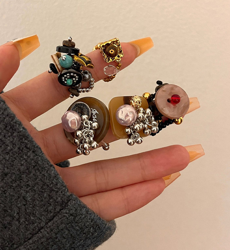 Koralee Beaded Shell Ring Bracelet [BMI011BV]