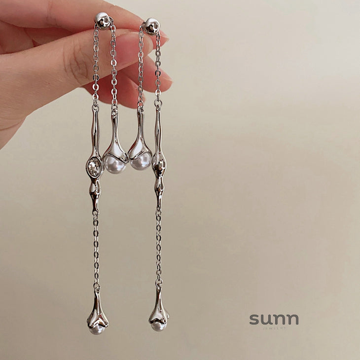 Koralynn Baroque Pearl Tassel Earrings [YIFZUNGG]