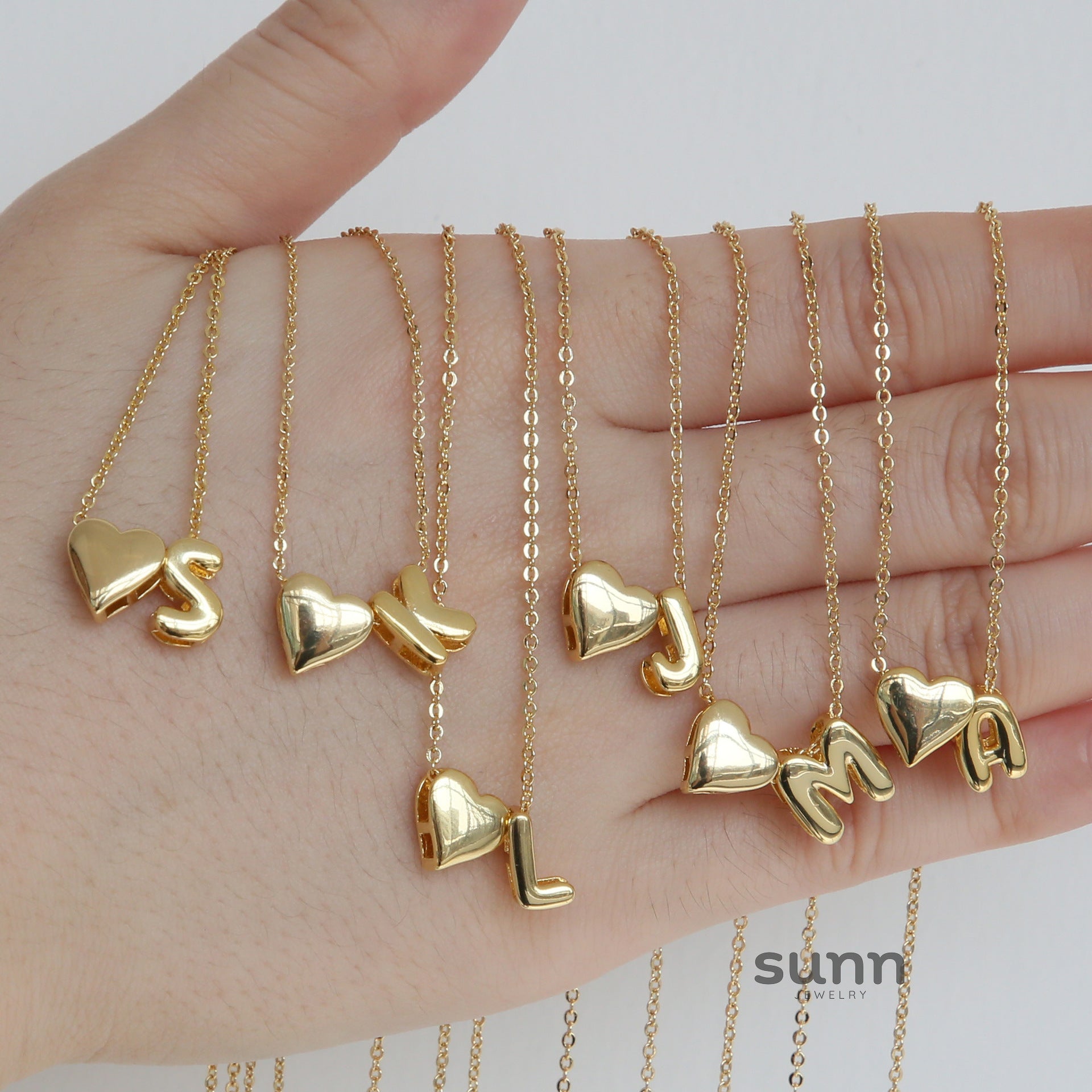 Korie Puffed Initial Necklace [96SHAGIV]