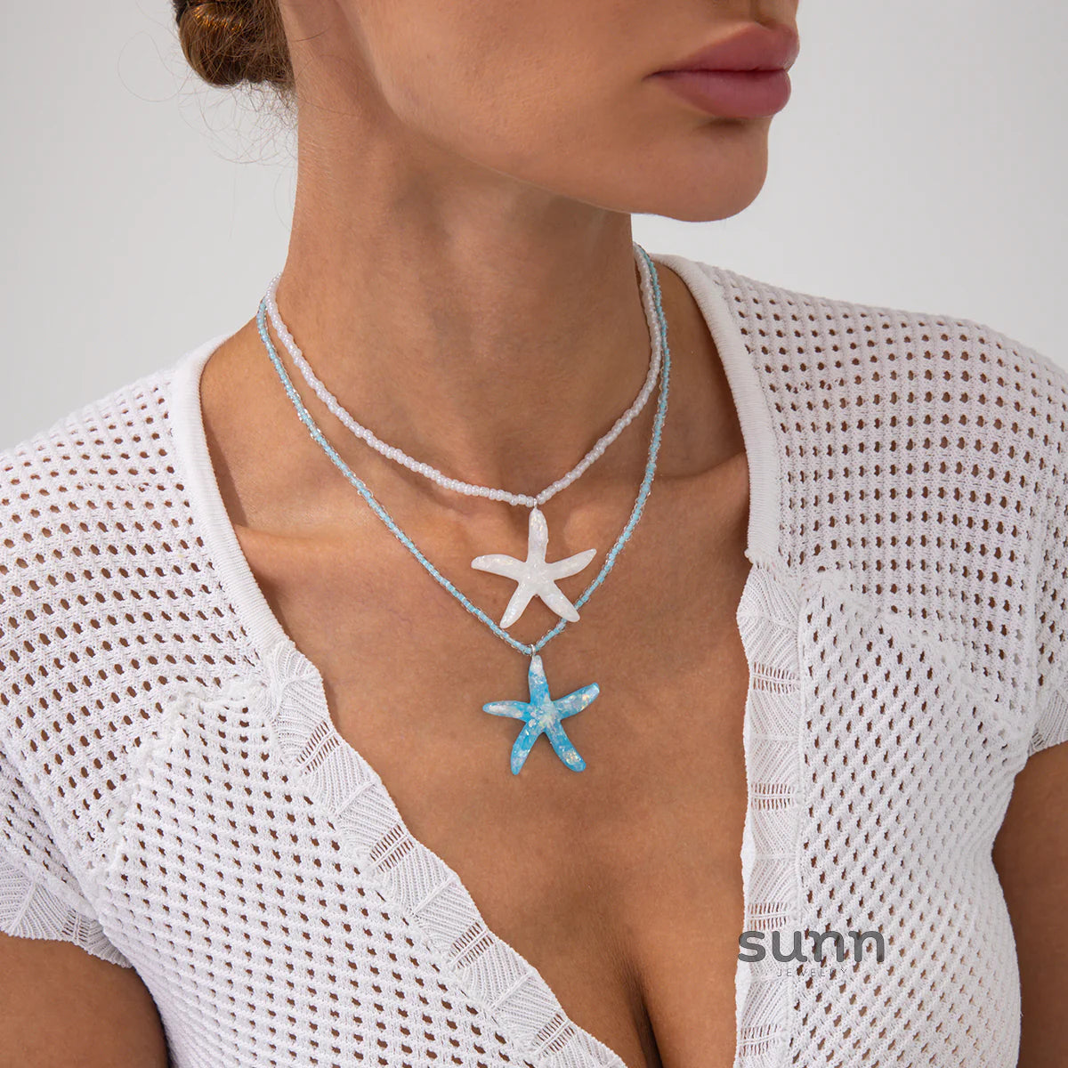 Korina Starfish Layered Necklace Set